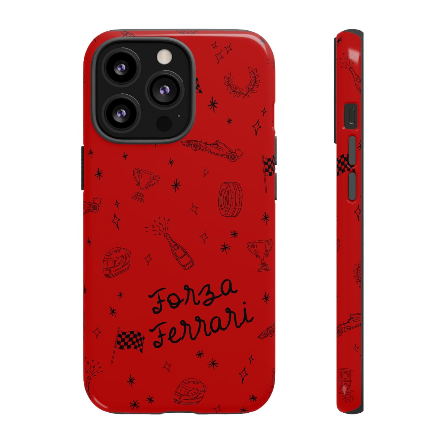 F1 Ferrari Racing Doodle "Forza Ferrari" F1 Phone Case Design
