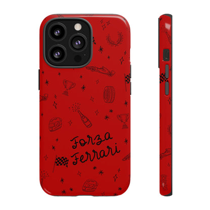 F1 Ferrari Racing Doodle "Forza Ferrari" F1 Phone Case Design