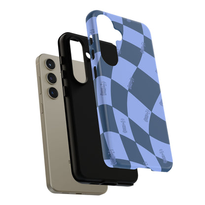 F1 Phone Case Blue Checkerboard Design, Trendy F1 Gift, Formula 1 Gift, Cute F1 Phone Case, Unique Formula One Phone Case