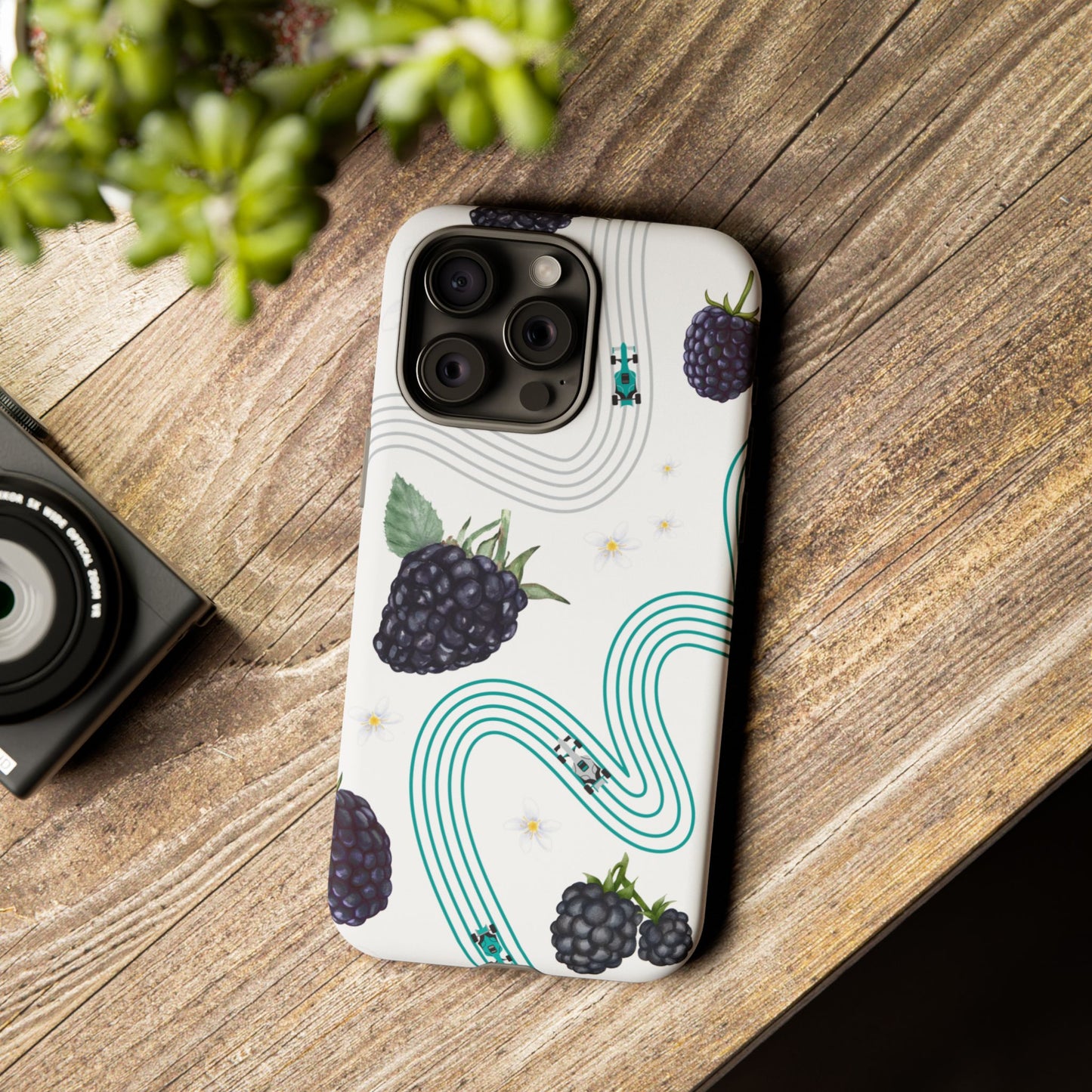 F1 Mercedes and Blackberries Phone Case , Trendy F1 Gift, Formula 1 Gift, Cute Fruit F1 Phone Case, Unique Phone Case