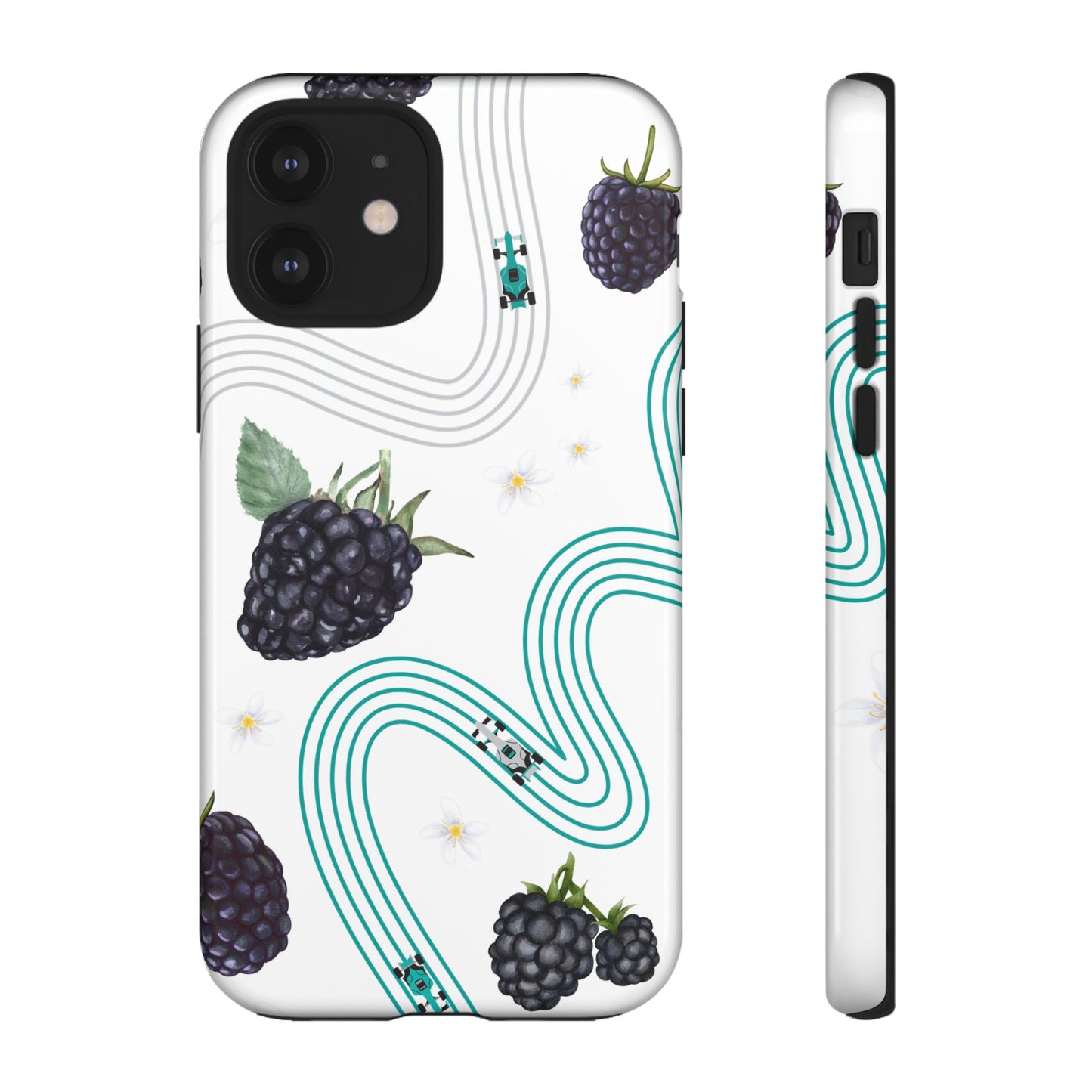 F1 Mercedes and Blackberries Phone Case , Trendy F1 Gift, Formula 1 Gift, Cute Fruit F1 Phone Case, Unique Phone Case