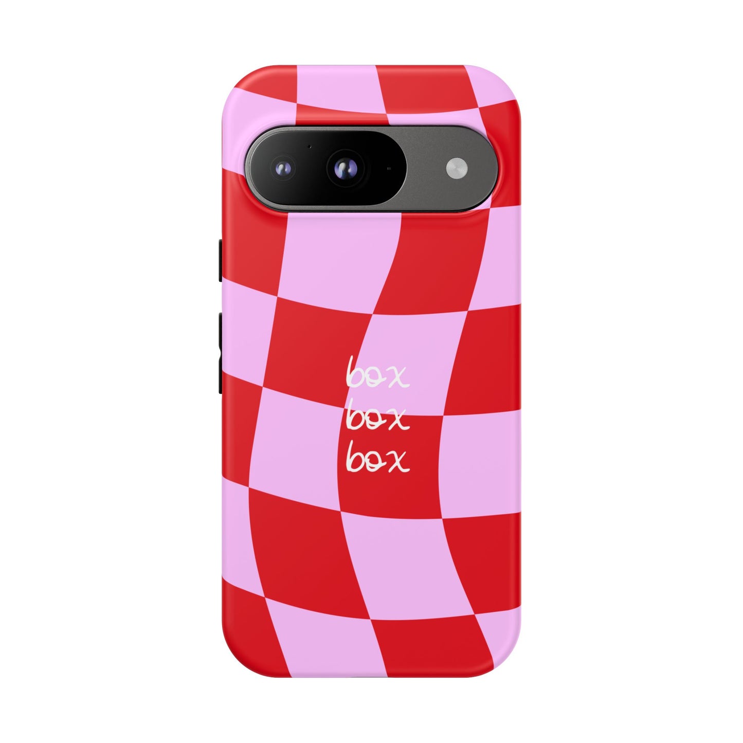 Pink and Red Checkered F1 Phone Case, Box Box Box F1 Phone Case
