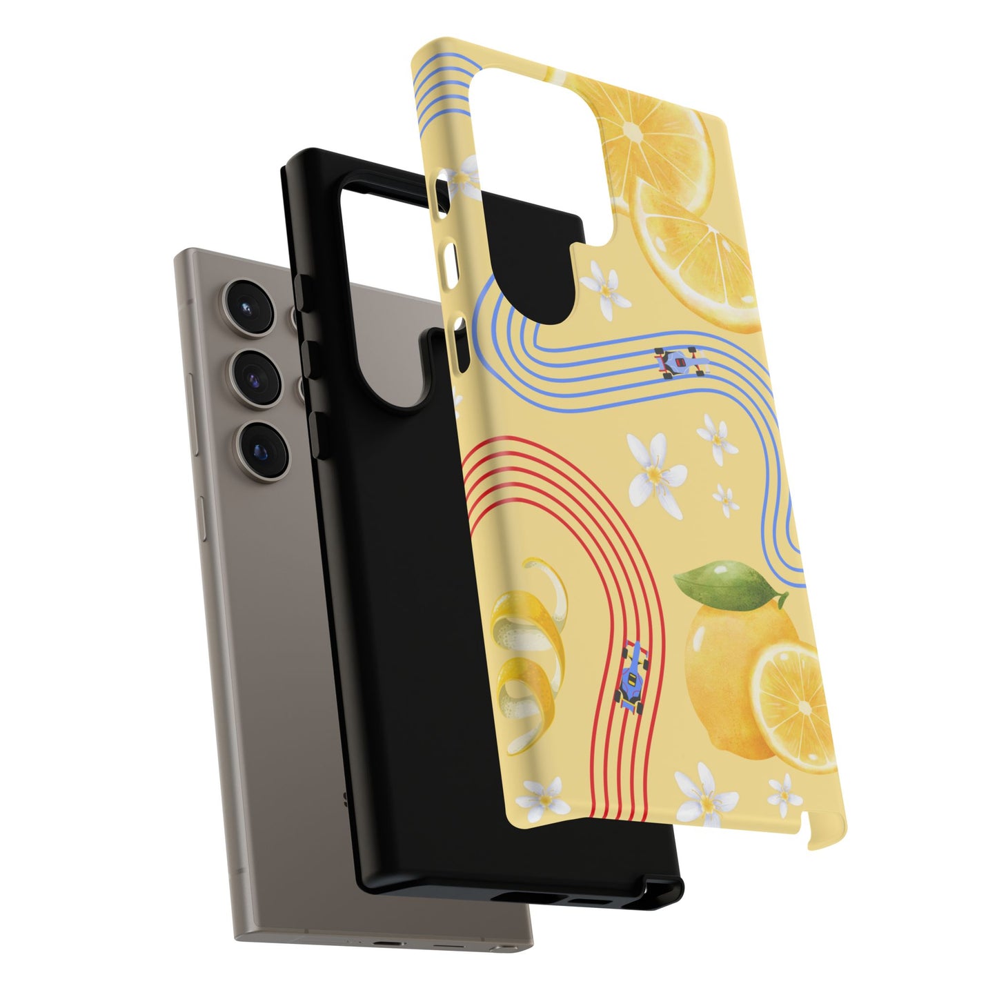 Yellow F1 Racing Bulls and Lemons Phone Case, Trendy F1 Gift, Formula 1 Gift, Cute Fruit F1 Phone Case, Unique Phone Case