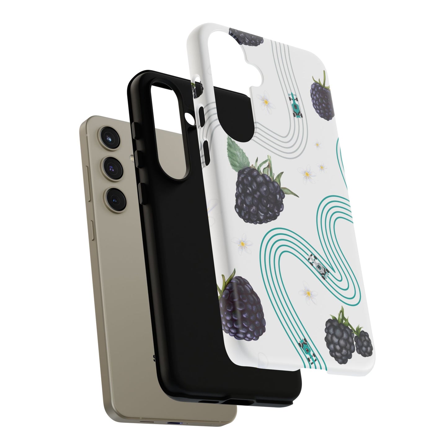 F1 Mercedes and Blackberries Phone Case , Trendy F1 Gift, Formula 1 Gift, Cute Fruit F1 Phone Case, Unique Phone Case