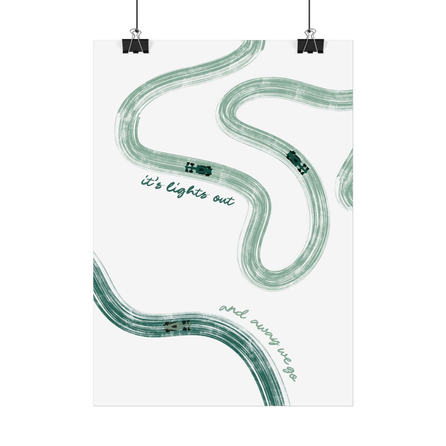 Green F1 Giclée Print Poster | Minimalist F1 Art - EU SIZING (Physical Print)