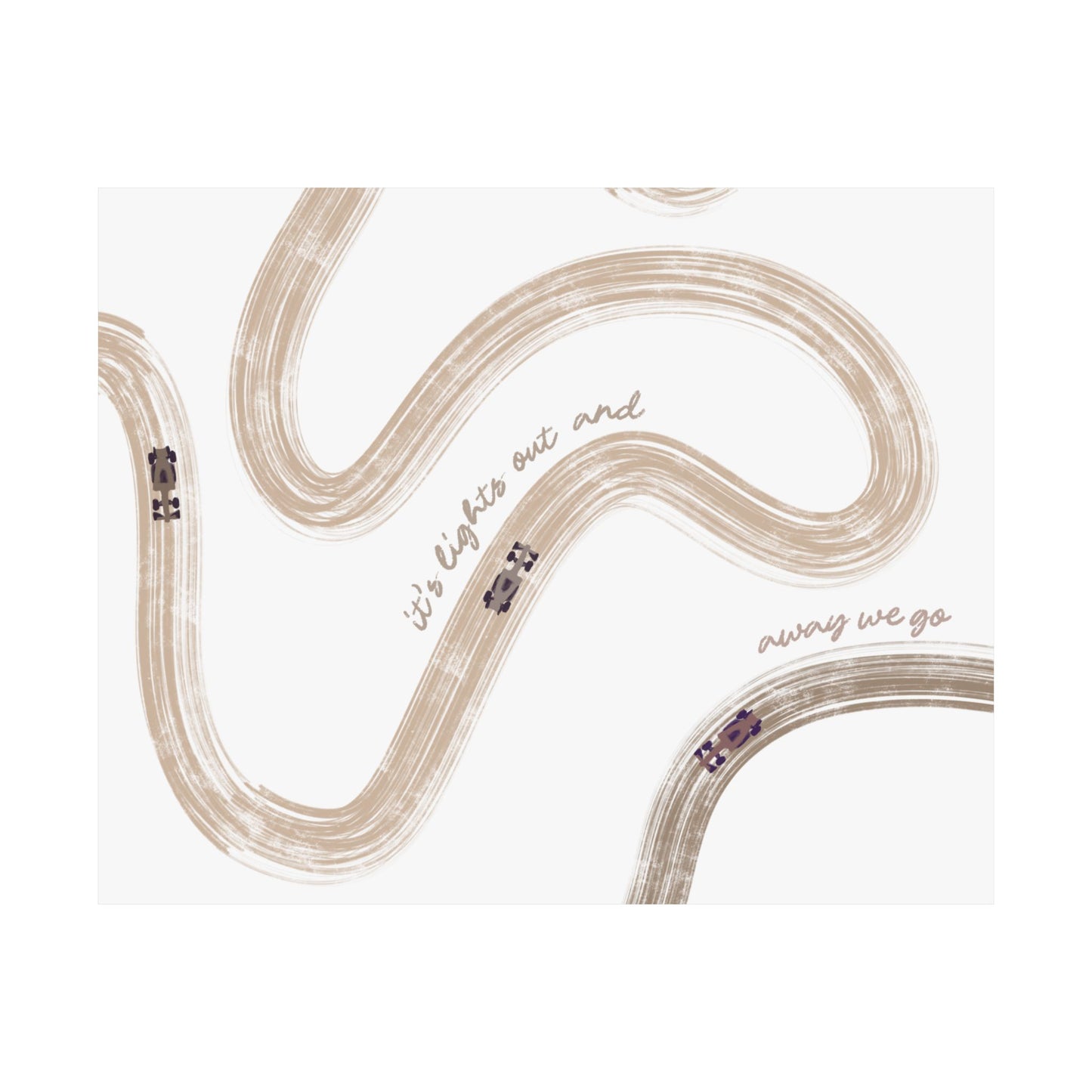 Neutral Beige F1 Matte Horizontal Poster | US SIZING
