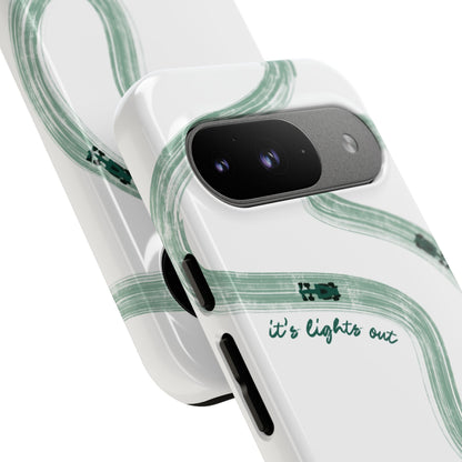 F1 Phone Case Green Painted "its lights out and away we go", Trendy F1 Gift, Formula 1 Gift, Cute F1 Phone Case, Gift for F1 Fans