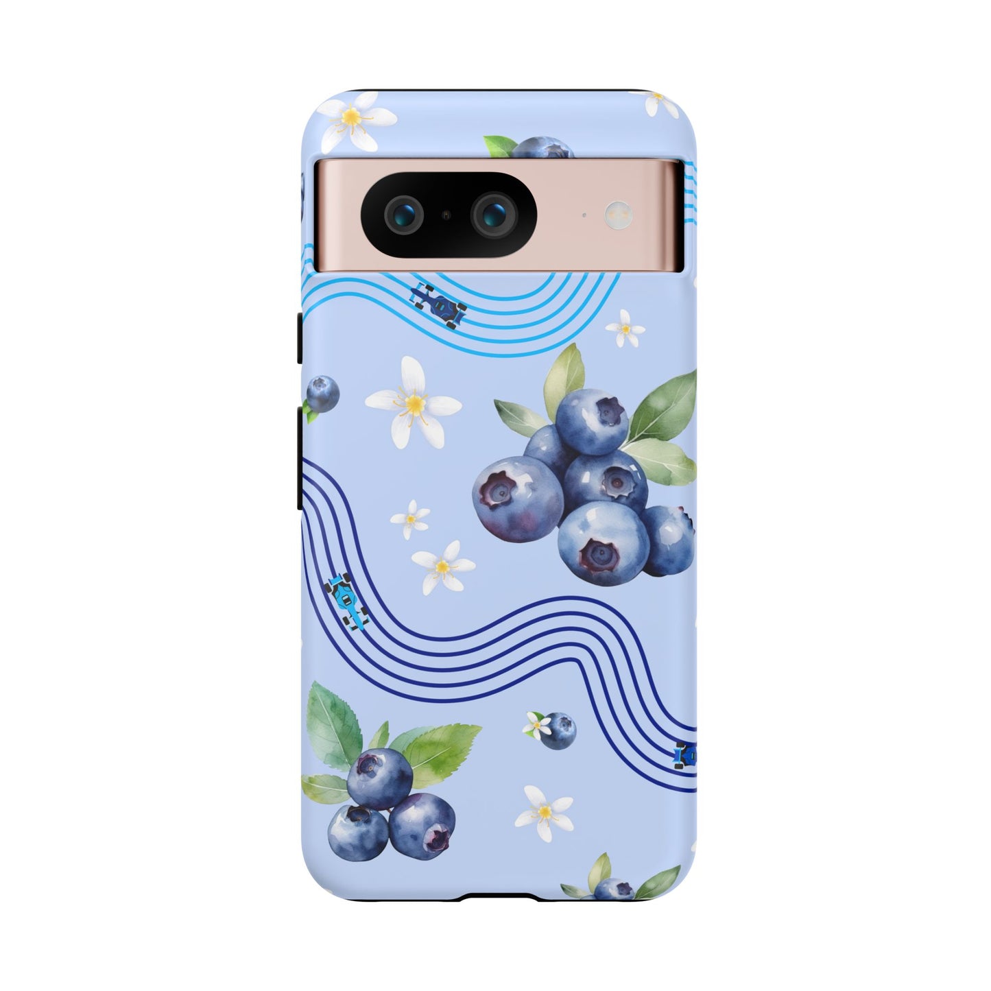 Blue F1 Williams and Blueberries Phone Case, Trendy F1 Gift, Formula 1 Gift, Cute Fruit F1 Phone Case, Unique Phone Case