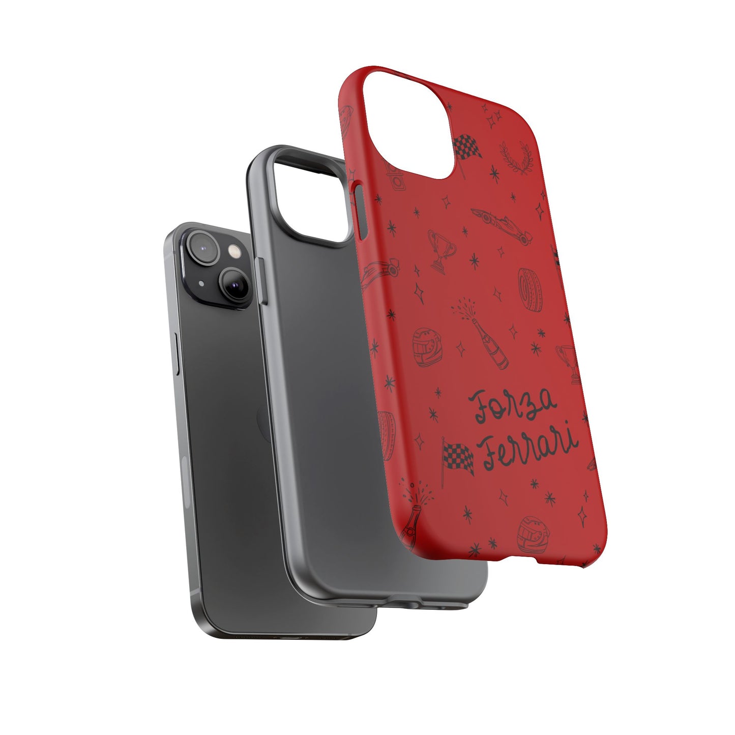F1 Ferrari Racing Doodle "Forza Ferrari" F1 Phone Case Design