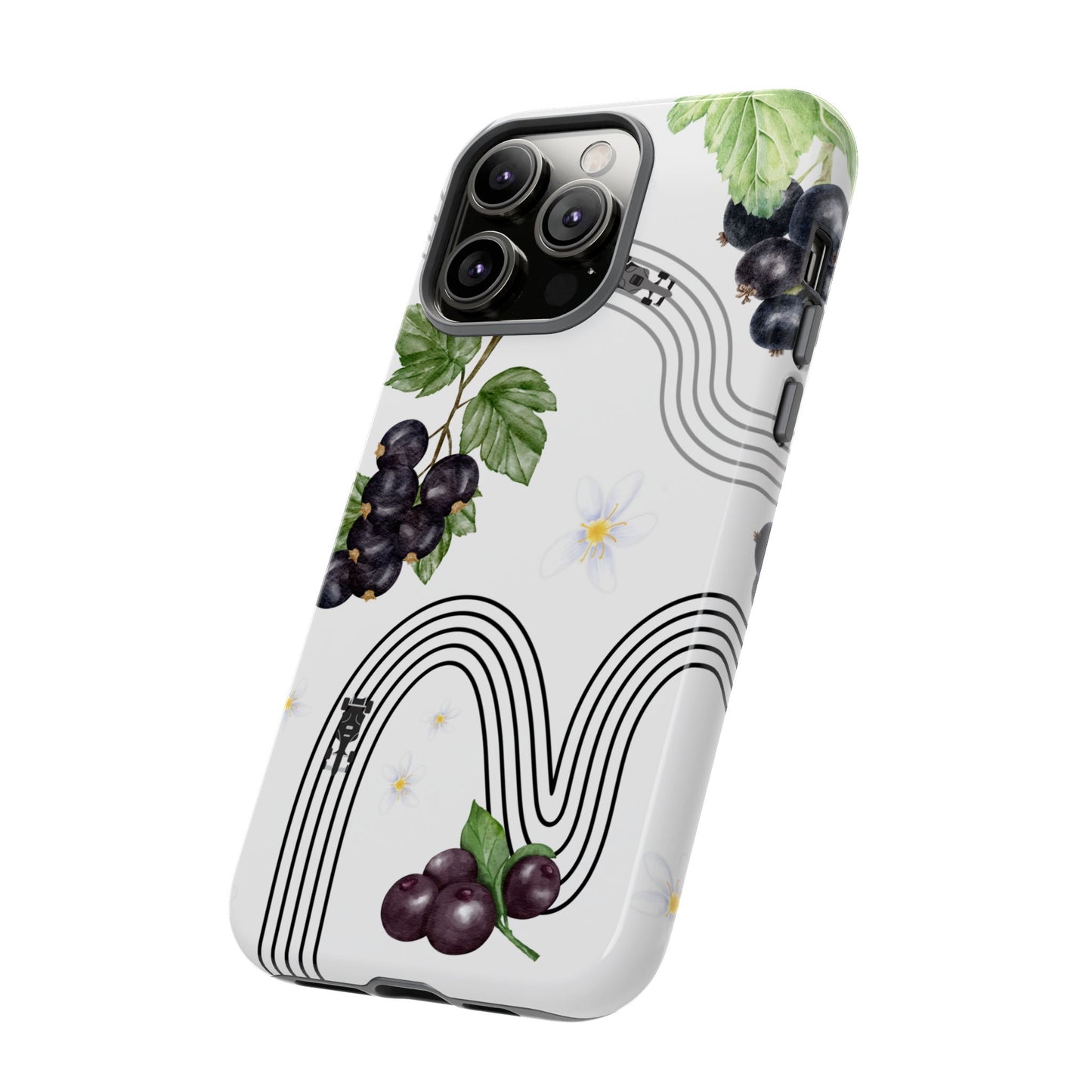 F1 Cadillac and Black Currants Phone Case, Trendy F1 Gift, Formula 1 Gift, Cute Fruit F1 Phone Case, Unique Phone Case