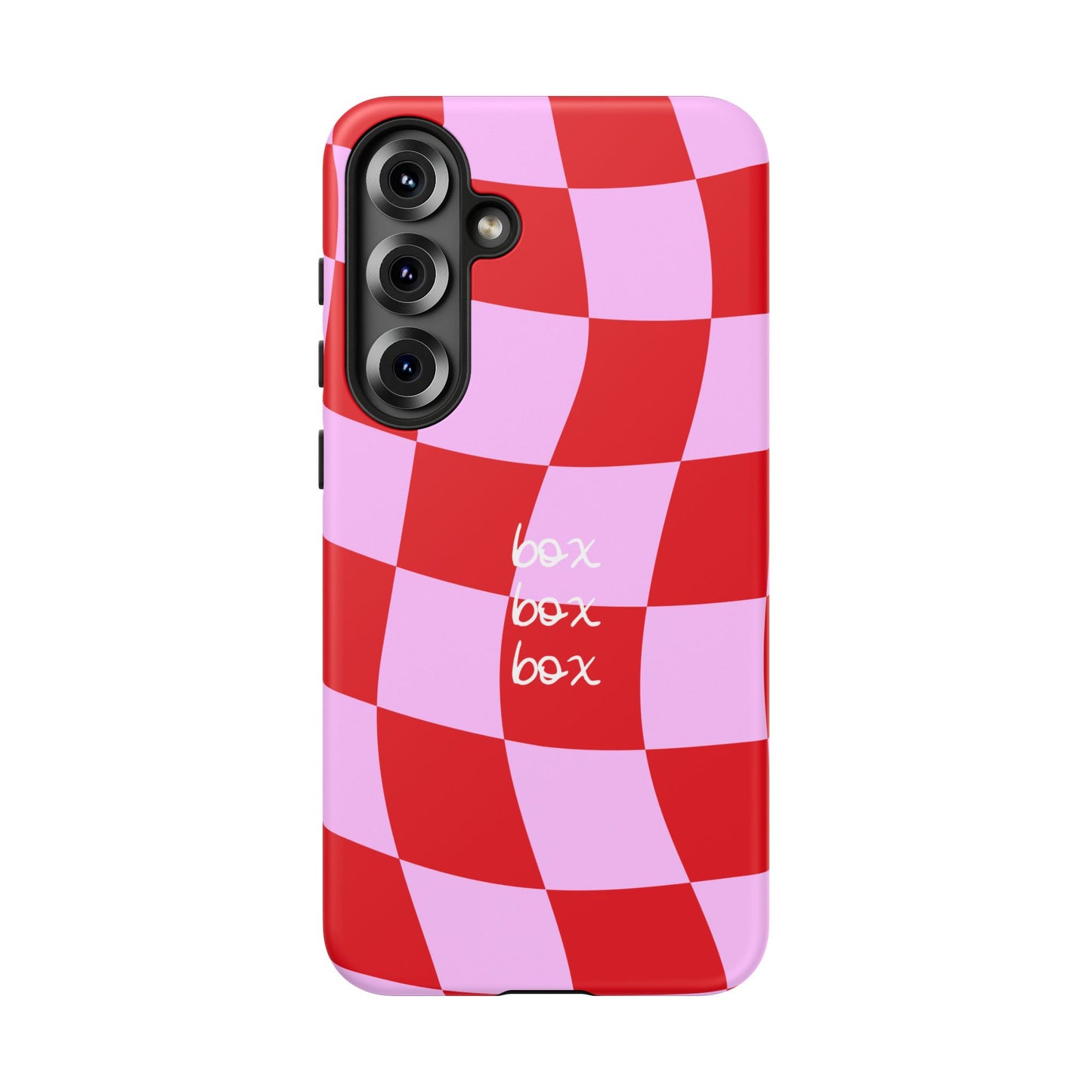 Pink and Red Checkered F1 Phone Case, Box Box Box F1 Phone Case