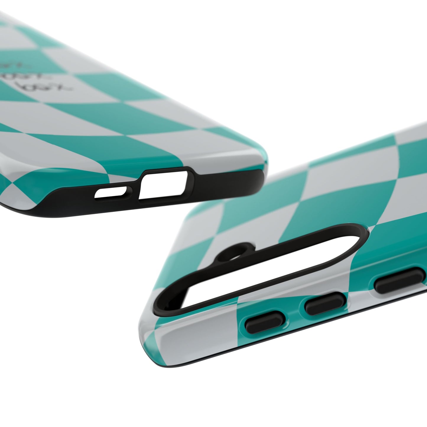 Mercedes Teal and Grey Checkered F1 Phone Case, Box Box Box F1 Phone Case