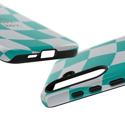 Mercedes Teal and Grey Checkered F1 Phone Case, Box Box Box F1 Phone Case