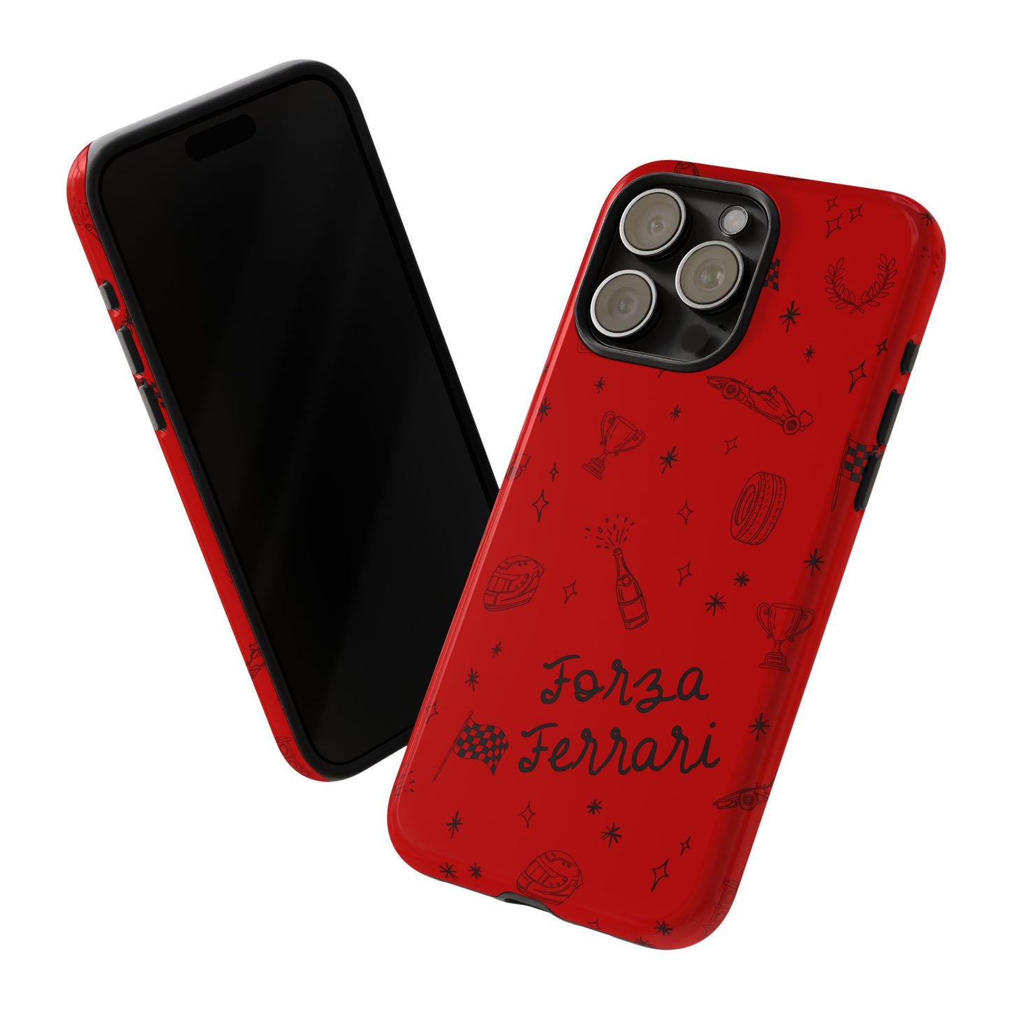 F1 Ferrari Racing Doodle "Forza Ferrari" F1 Phone Case Design