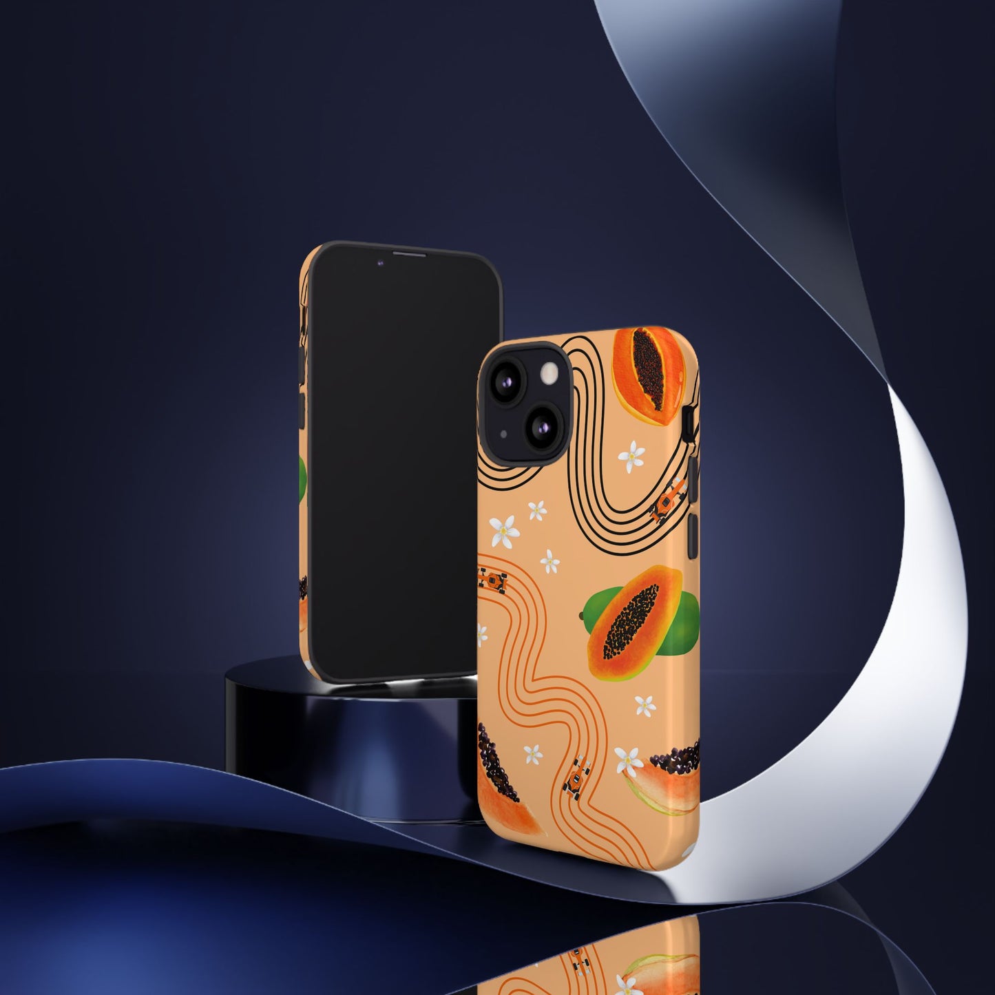 Orange F1 McLaren and Papaya Phone Case, Trendy F1 Gift, Formula 1 Gift, Cute Fruit F1 Phone Case, Unique Phone Case