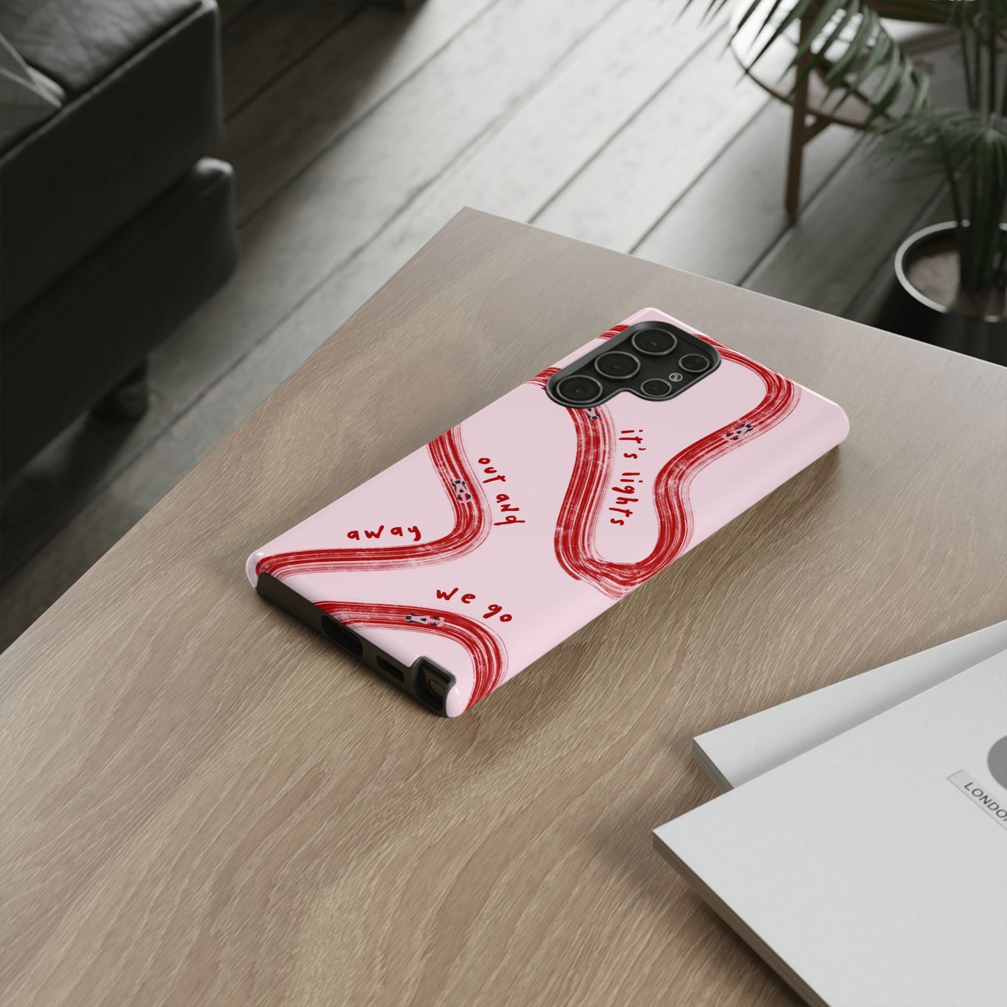 Pink and Red Lights Out F1 Phone Case Design, Trendy F1 Gift, Formula 1 Gift, Cute F1 Phone Case, Unique Formula One Phone Case