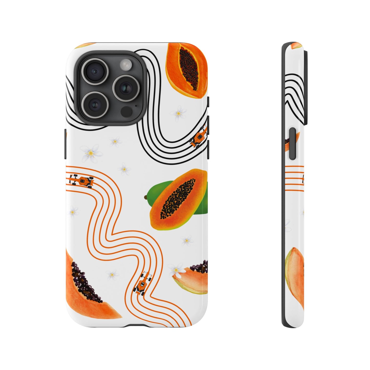 F1 McLaren and Papaya Phone Case , Trendy F1 Gift, Formula 1 Gift, Cute Fruit F1 Phone Case, Unique Phone Case