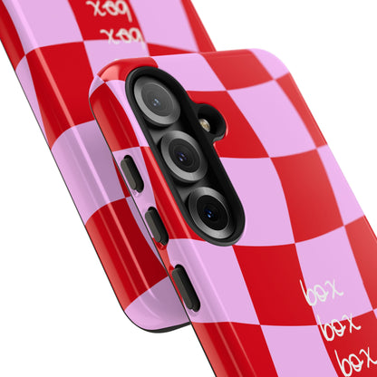 Pink and Red Checkered F1 Phone Case, Box Box Box F1 Phone Case