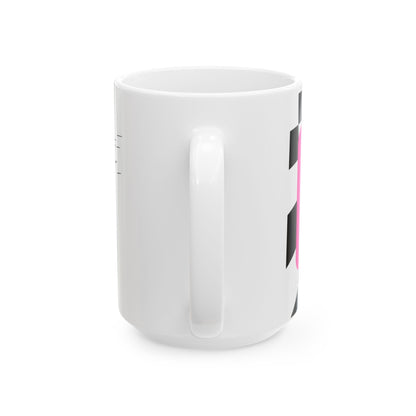 Pink Checkered F1 Mug, Hot Girls Watch F1 Mug