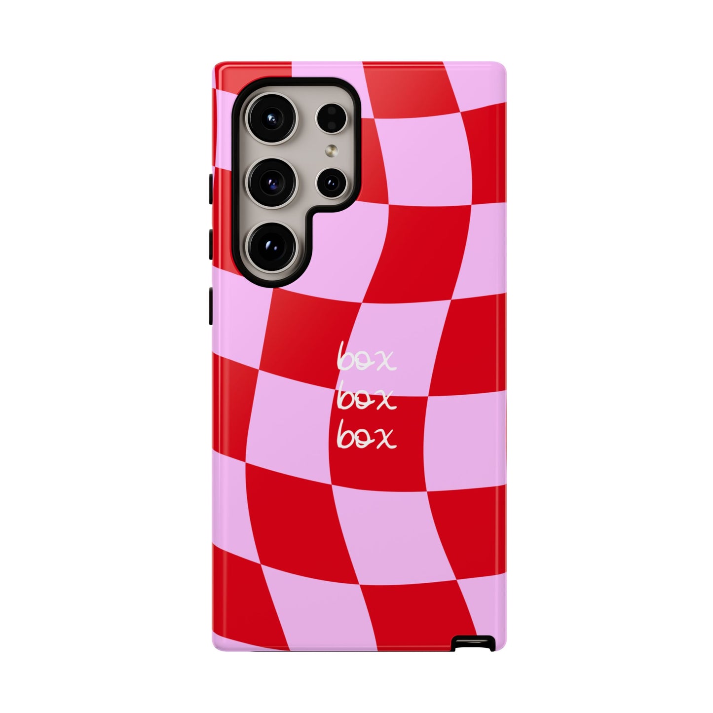 Pink and Red Checkered F1 Phone Case, Box Box Box F1 Phone Case