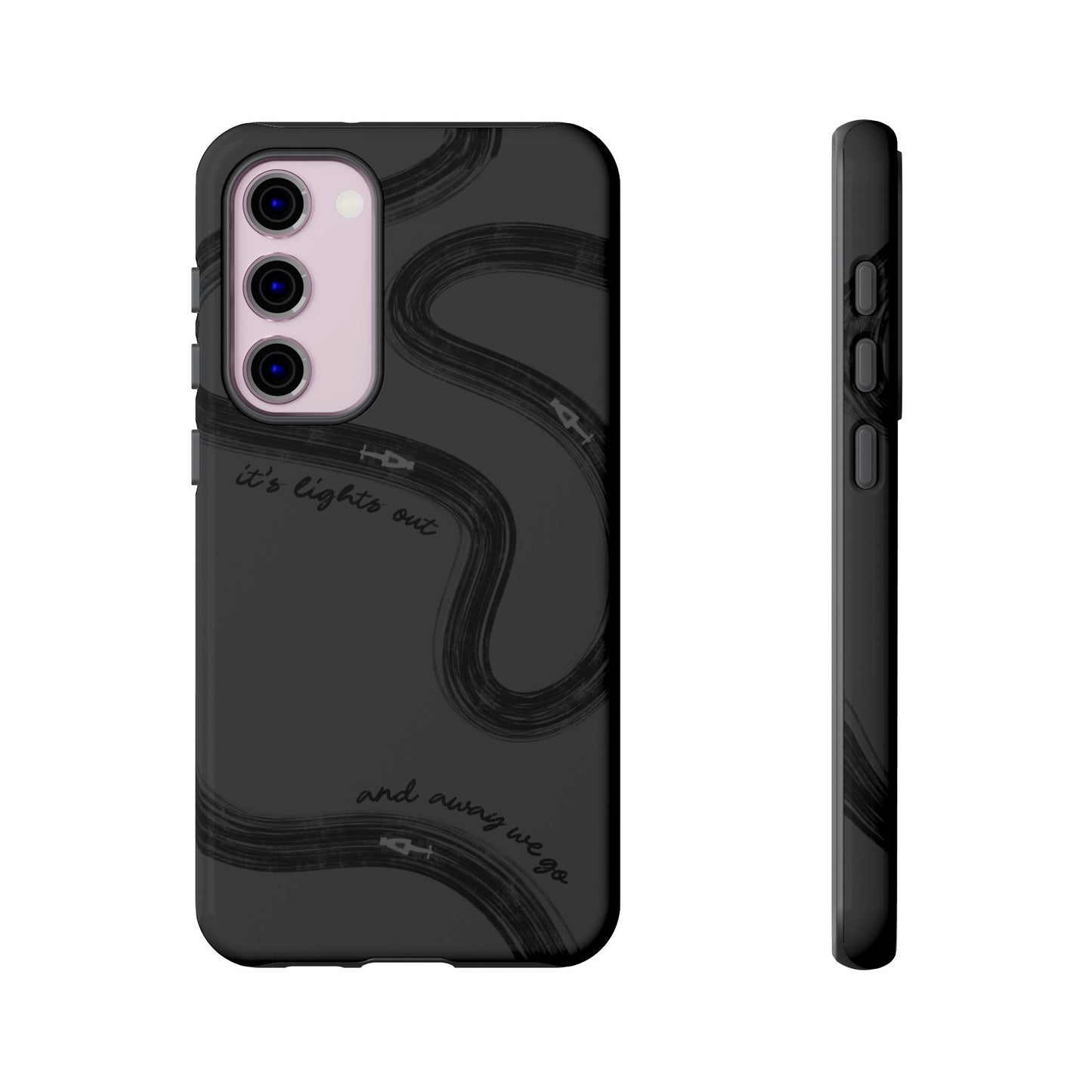 F1 Phone Case Monochrome Black Painted "its lights out and away we go", Trendy F1 Gift, Formula 1 Gift, Cute F1 Phone Case, Phone Case
