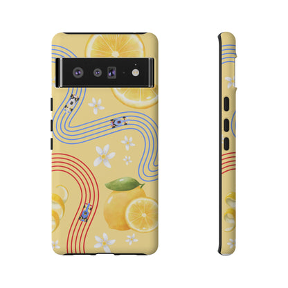 Yellow F1 Racing Bulls and Lemons Phone Case, Trendy F1 Gift, Formula 1 Gift, Cute Fruit F1 Phone Case, Unique Phone Case