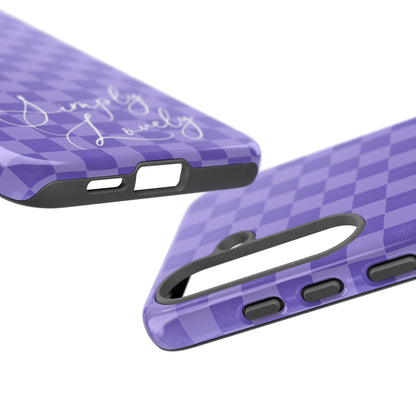 Simply Lovely Purple Checkered F1 Phone Case Design, Trendy F1 Gift, Formula 1 Gift, Cute F1 Phone Case