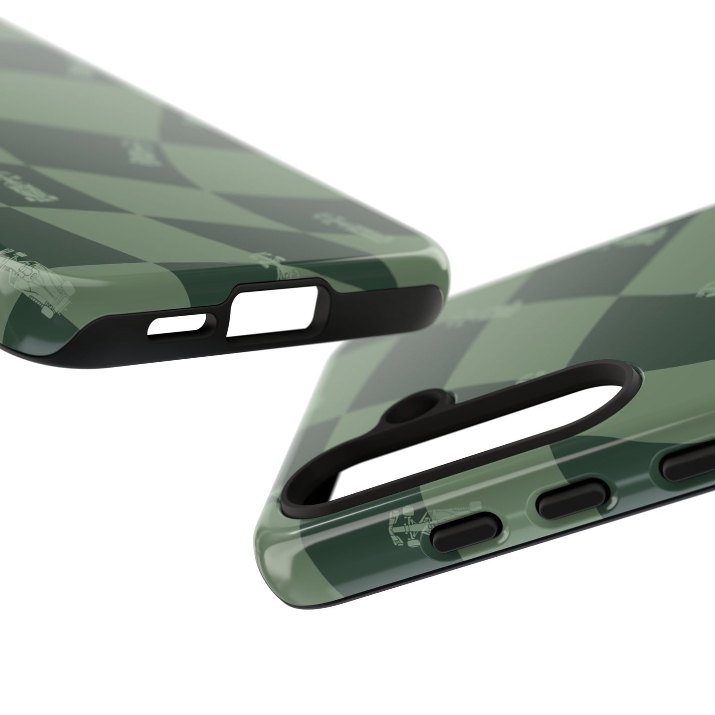 F1 Phone Case Green Checkerboard Design, Trendy F1 Gift, Formula 1 Gift, Cute F1 Phone Case, Unique Formula One Phone Case