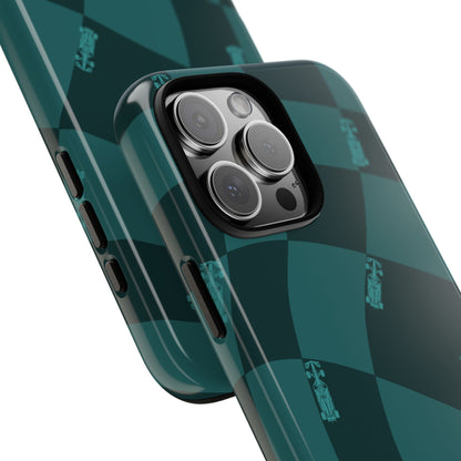 F1 Phone Case Teal Checkered Design, Trendy F1 Gift, Formula 1 Gift, Cute F1 Phone Case, Unique Formula One Phone Case
