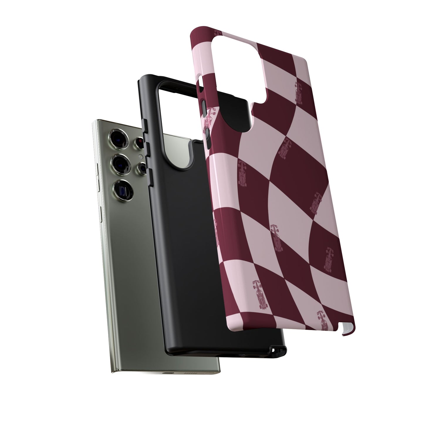 F1 Phone Case Pink Checkered Design, Trendy F1 Gift, Formula 1 Gift, Cute F1 Phone Case, Unique Formula One Phone Case