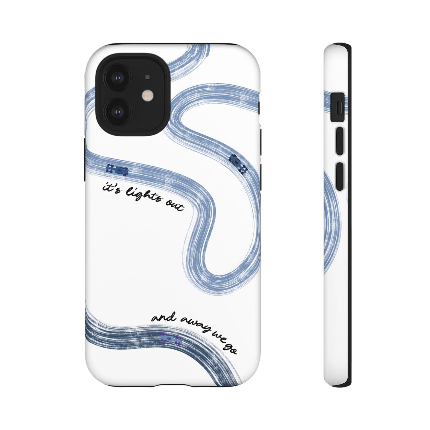 F1 Phone Case Blue Painted "its lights out and away we go", Trendy F1 Gift, Formula 1 Gift, Cute F1 Phone Case, Gift for F1 Fans
