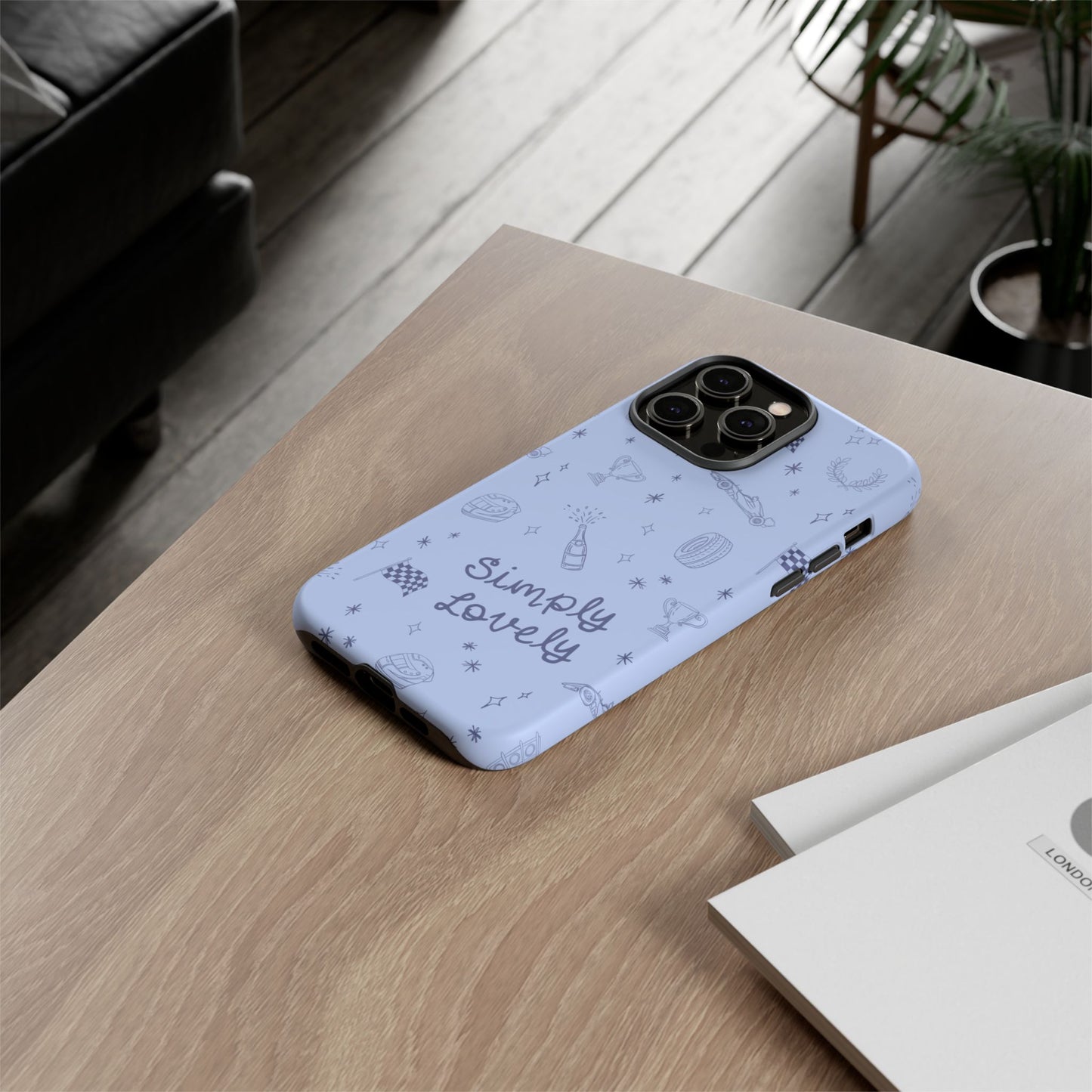 Blue Doodle "Simply Lovely" F1 Phone Case Design