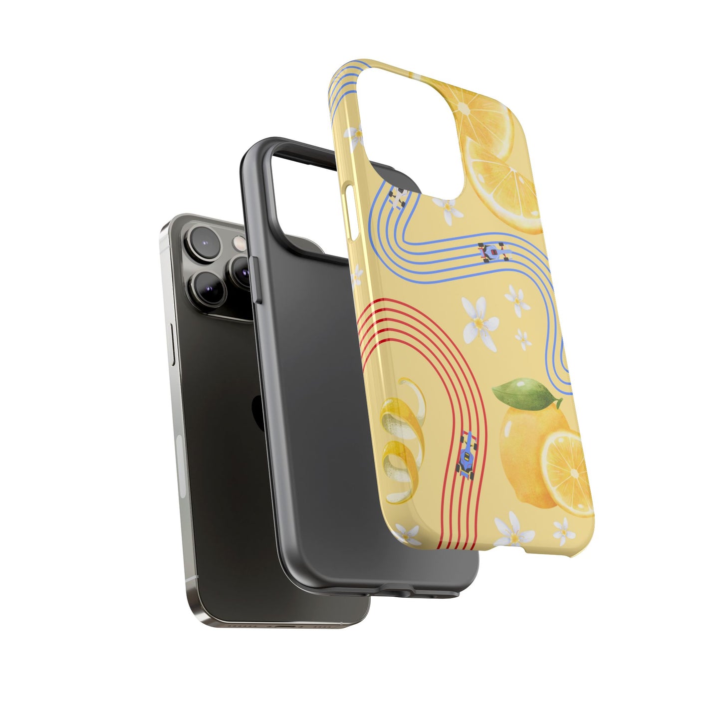 Yellow F1 Racing Bulls and Lemons Phone Case, Trendy F1 Gift, Formula 1 Gift, Cute Fruit F1 Phone Case, Unique Phone Case