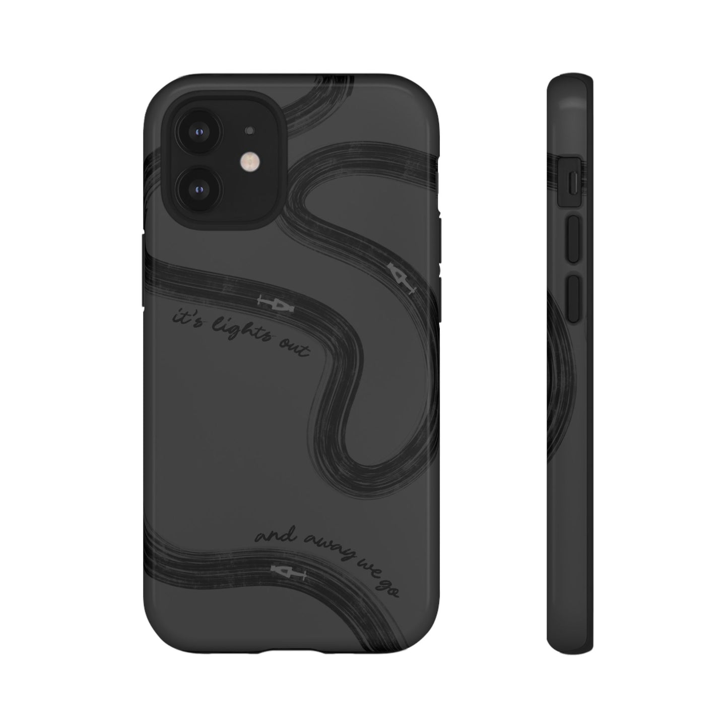 F1 Phone Case Monochrome Black Painted "its lights out and away we go", Trendy F1 Gift, Formula 1 Gift, Cute F1 Phone Case, Phone Case