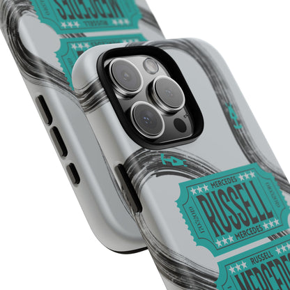 Mercedes F1 Phone Case Painted Ticket Stubs, Trendy F1 Gift, Formula 1 Gift, Cute F1 Phone Case