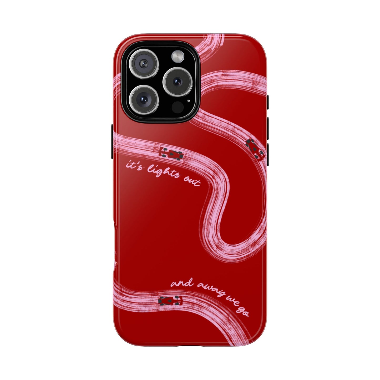 Red and Pink Lights Out F1 Phone Case Design, Trendy F1 Gift, Formula 1 Gift, Cute F1 Phone Case, Unique Formula One Phone Case