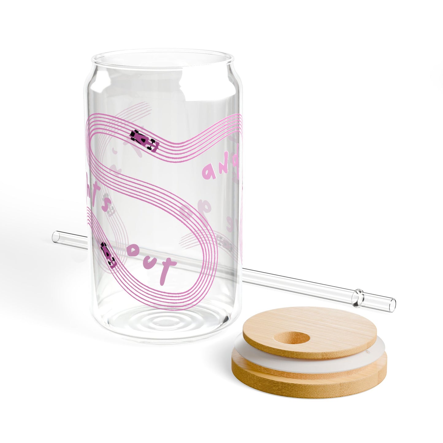F1 Pink It's Lights Out sipper glass | 16oz