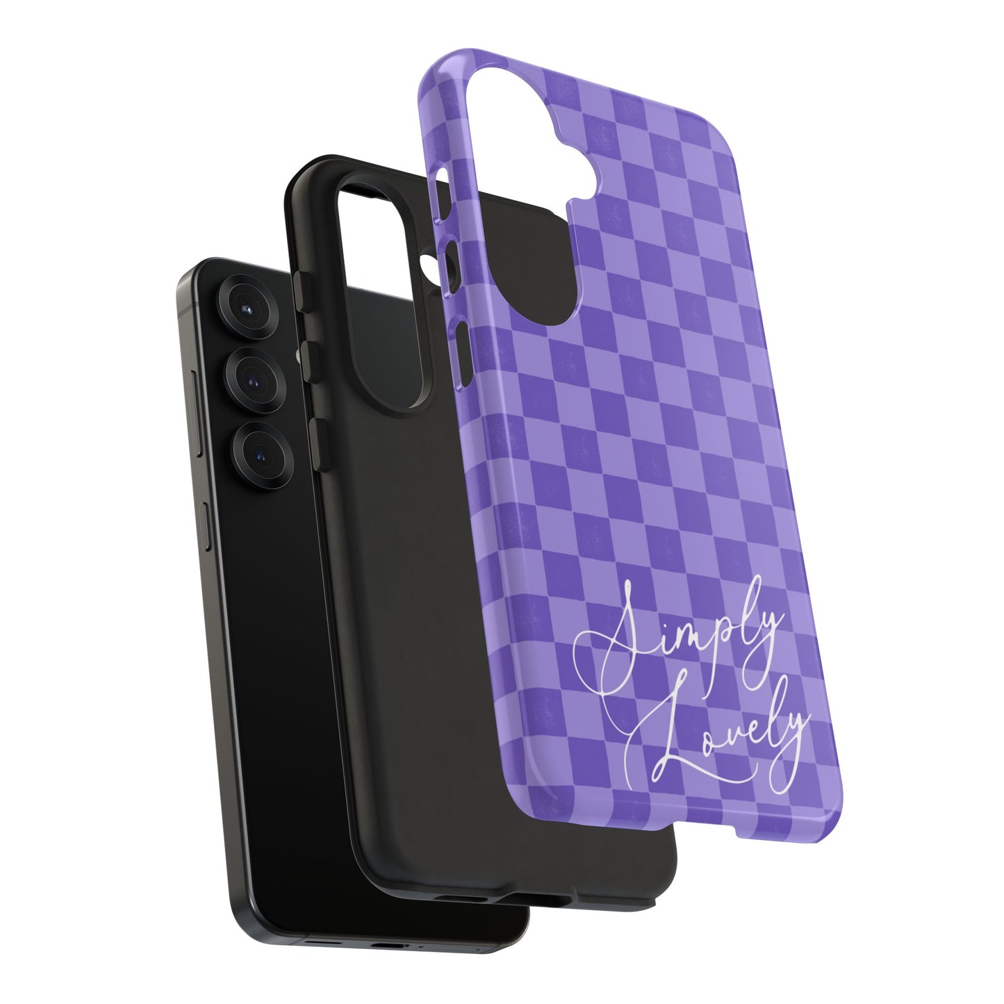 Simply Lovely Purple Checkered F1 Phone Case Design, Trendy F1 Gift, Formula 1 Gift, Cute F1 Phone Case
