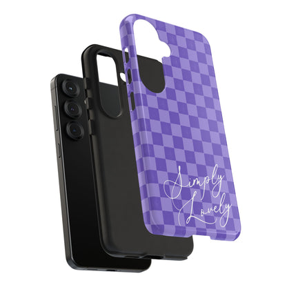 Simply Lovely Purple Checkered F1 Phone Case Design, Trendy F1 Gift, Formula 1 Gift, Cute F1 Phone Case