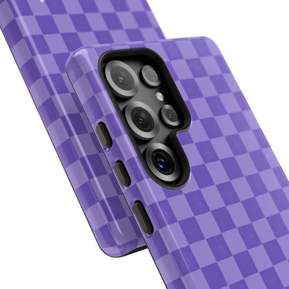 Simply Lovely Purple Checkered F1 Phone Case Design, Trendy F1 Gift, Formula 1 Gift, Cute F1 Phone Case