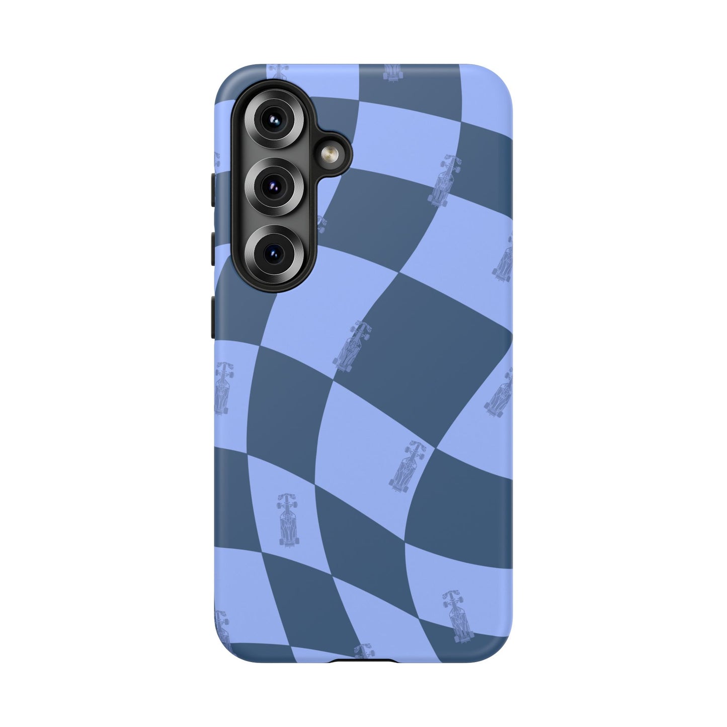 F1 Phone Case Blue Checkerboard Design, Trendy F1 Gift, Formula 1 Gift, Cute F1 Phone Case, Unique Formula One Phone Case