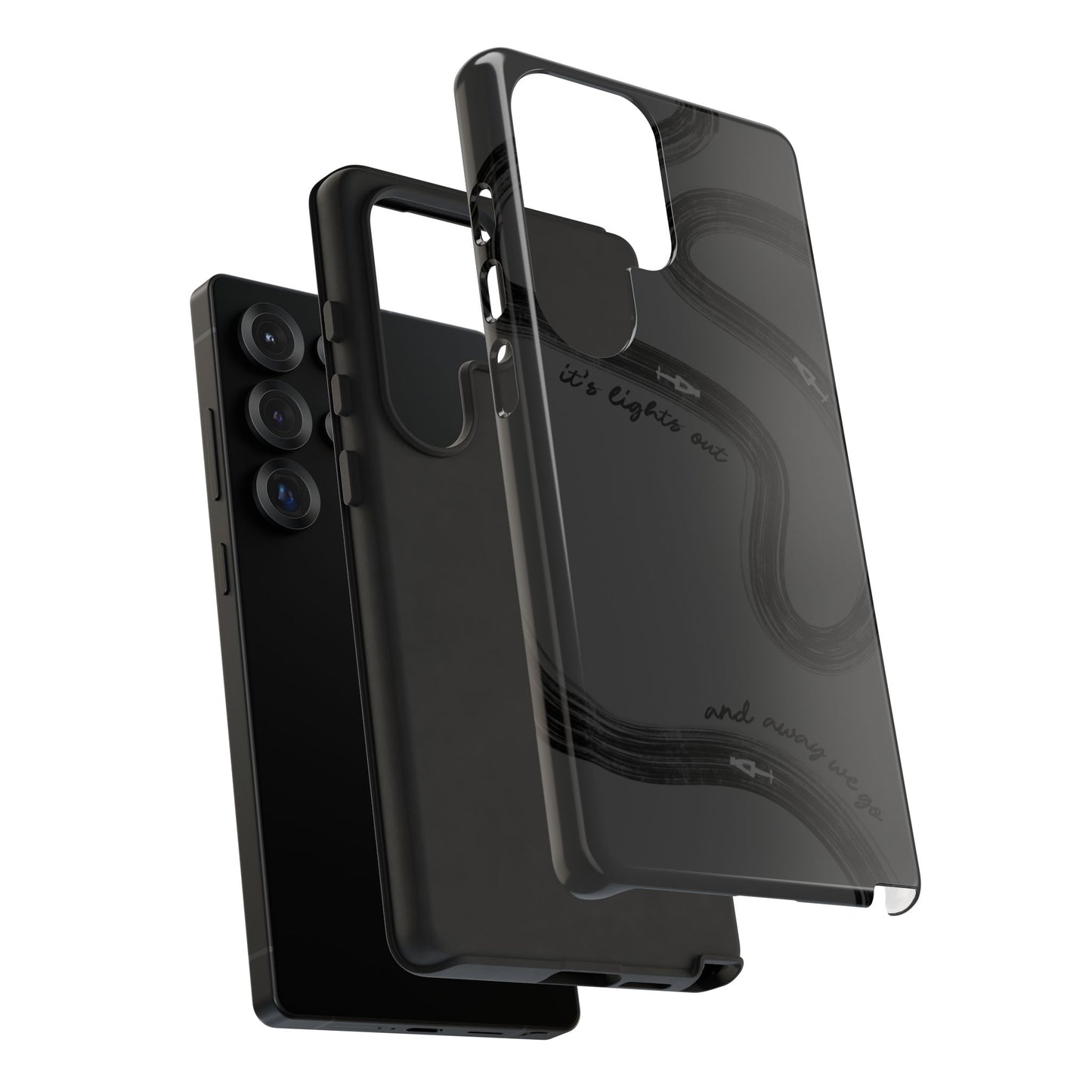 F1 Phone Case Monochrome Black Painted "its lights out and away we go", Trendy F1 Gift, Formula 1 Gift, Cute F1 Phone Case, Phone Case