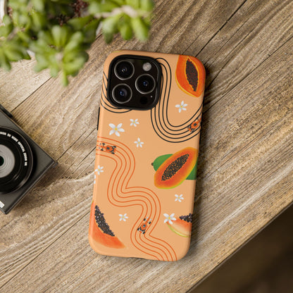 Orange F1 McLaren and Papaya Phone Case, Trendy F1 Gift, Formula 1 Gift, Cute Fruit F1 Phone Case, Unique Phone Case