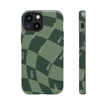 F1 Phone Case Green Checkerboard Design, Trendy F1 Gift, Formula 1 Gift, Cute F1 Phone Case, Unique Formula One Phone Case