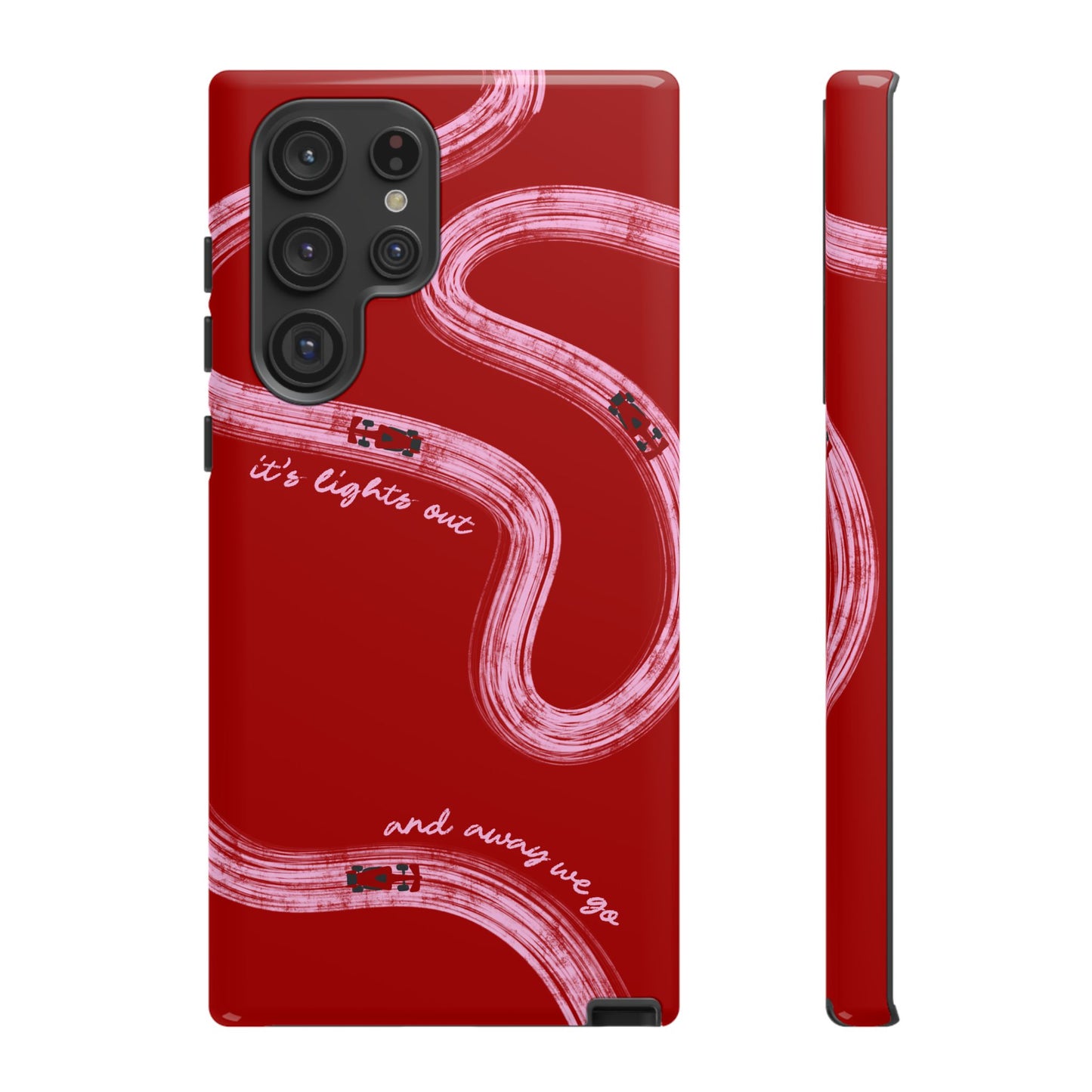 Red and Pink Lights Out F1 Phone Case Design, Trendy F1 Gift, Formula 1 Gift, Cute F1 Phone Case, Unique Formula One Phone Case
