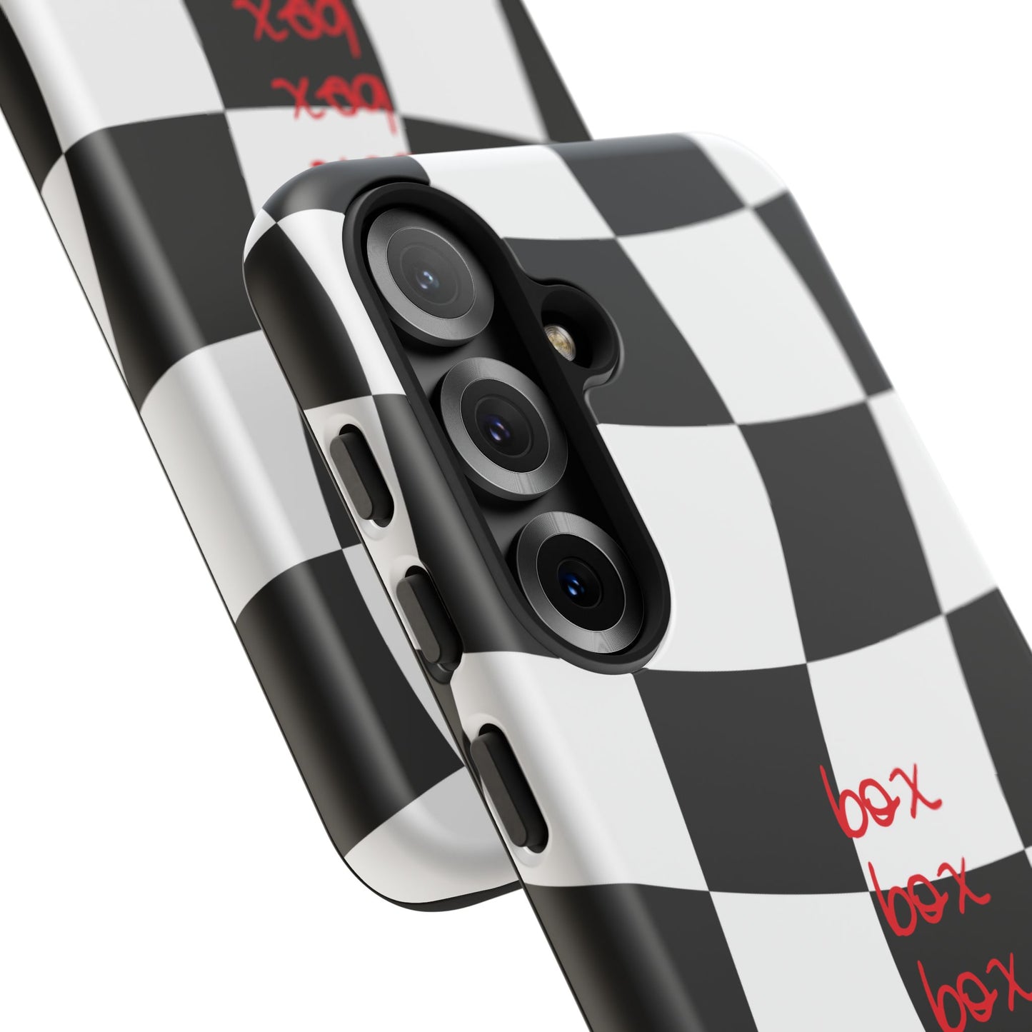Black and Red Checkered F1 Phone Case, Box Box Box F1 Phone Case