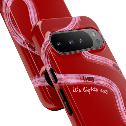 Red and Pink Lights Out F1 Phone Case Design, Trendy F1 Gift, Formula 1 Gift, Cute F1 Phone Case, Unique Formula One Phone Case