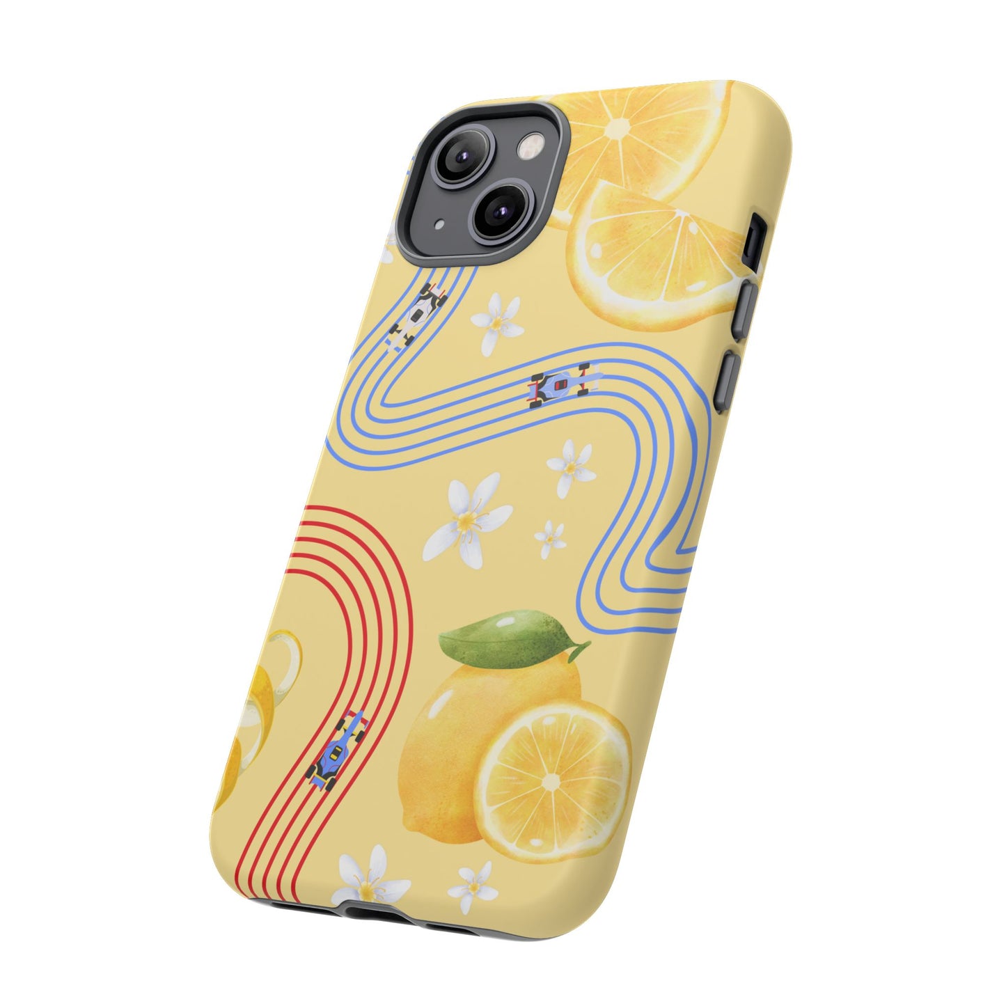 Yellow F1 Racing Bulls and Lemons Phone Case, Trendy F1 Gift, Formula 1 Gift, Cute Fruit F1 Phone Case, Unique Phone Case