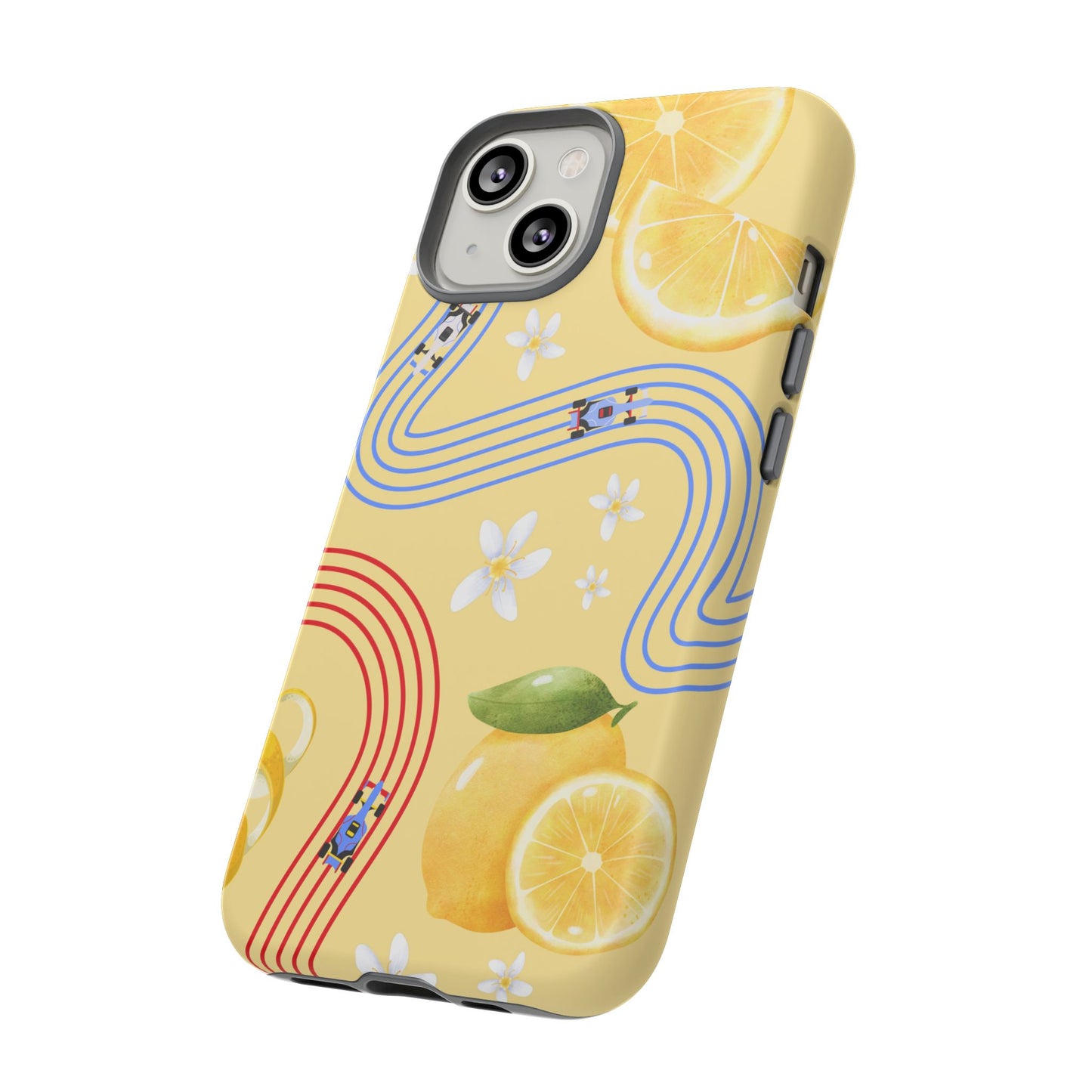 Yellow F1 Racing Bulls and Lemons Phone Case, Trendy F1 Gift, Formula 1 Gift, Cute Fruit F1 Phone Case, Unique Phone Case