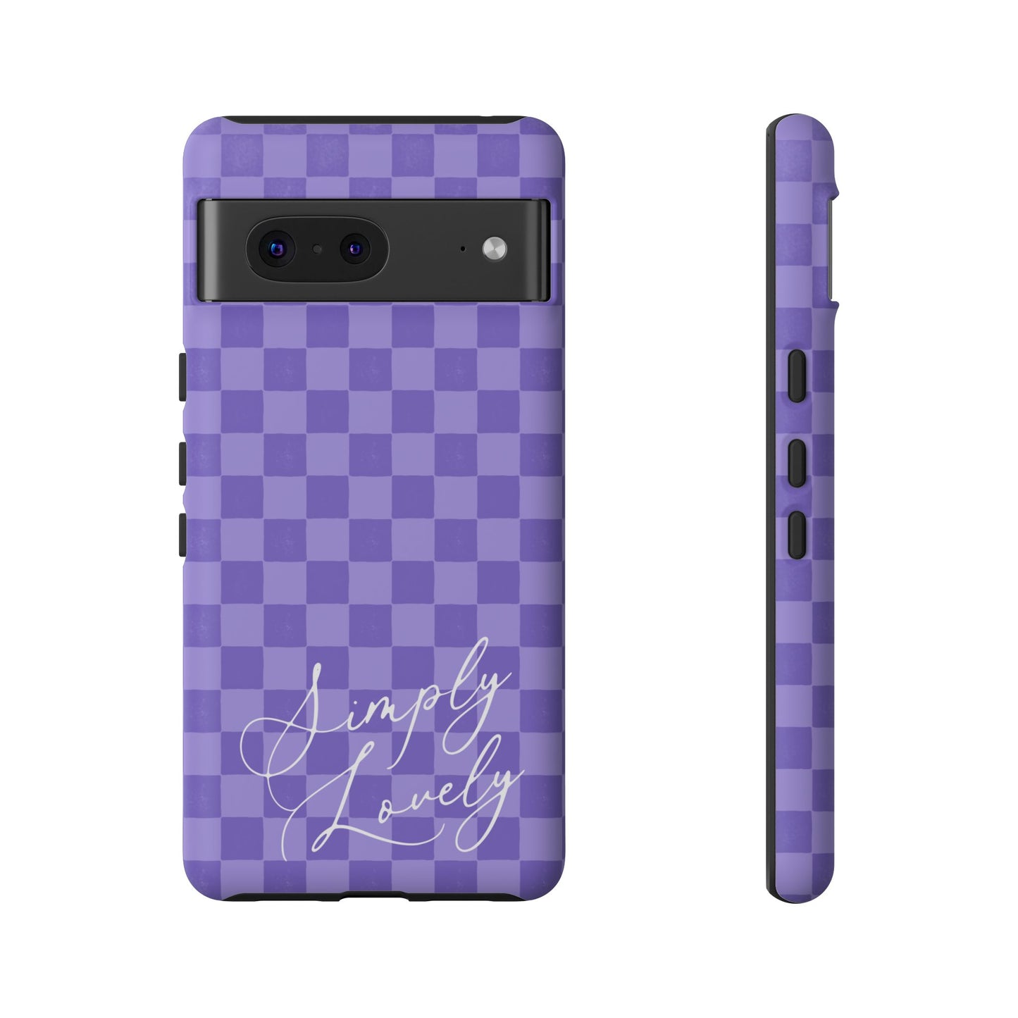 Simply Lovely Purple Checkered F1 Phone Case Design, Trendy F1 Gift, Formula 1 Gift, Cute F1 Phone Case